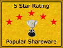 5 stars at Popular Shareware